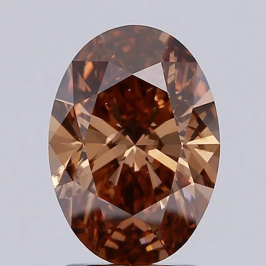 1.81ct Oval Lab Grown Diamond (Colour Fancy Deep Brown, Clarity SI2, IGI Certified)