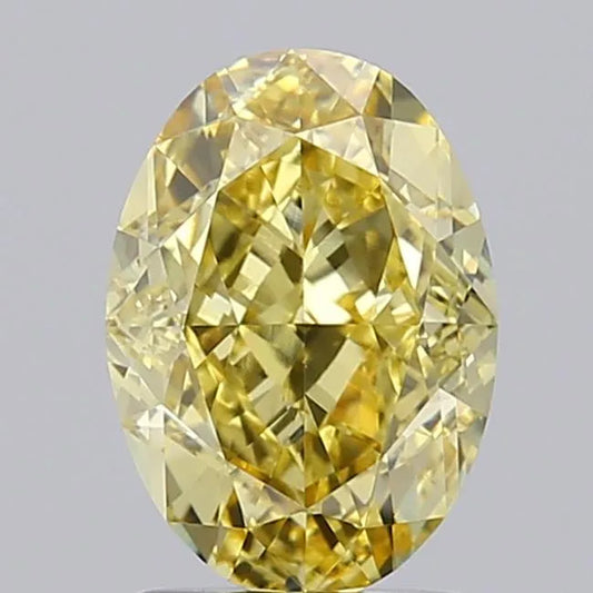 1.96ct Oval Lab Grown Diamond (Colour Fancy Vivid Yellow, Clarity VS1, IGI Certified)