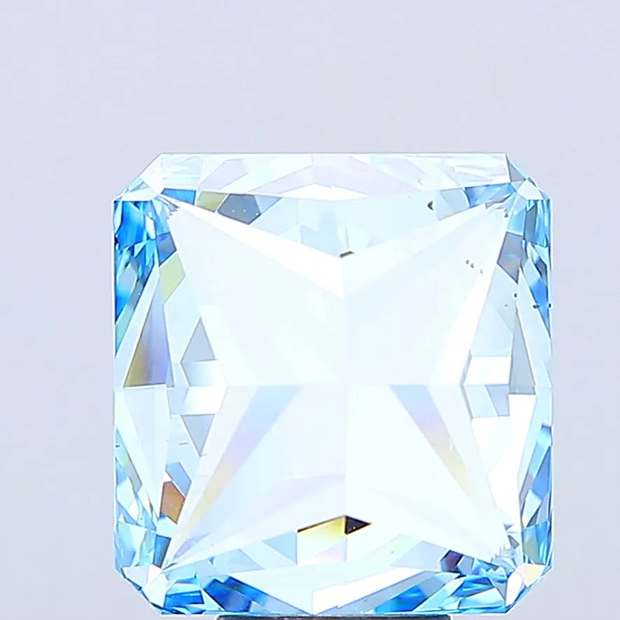10.03ct Square radiant Lab Grown Diamond (Colour Fancy Vivid Blue, Clarity VS1, IGI Certified)