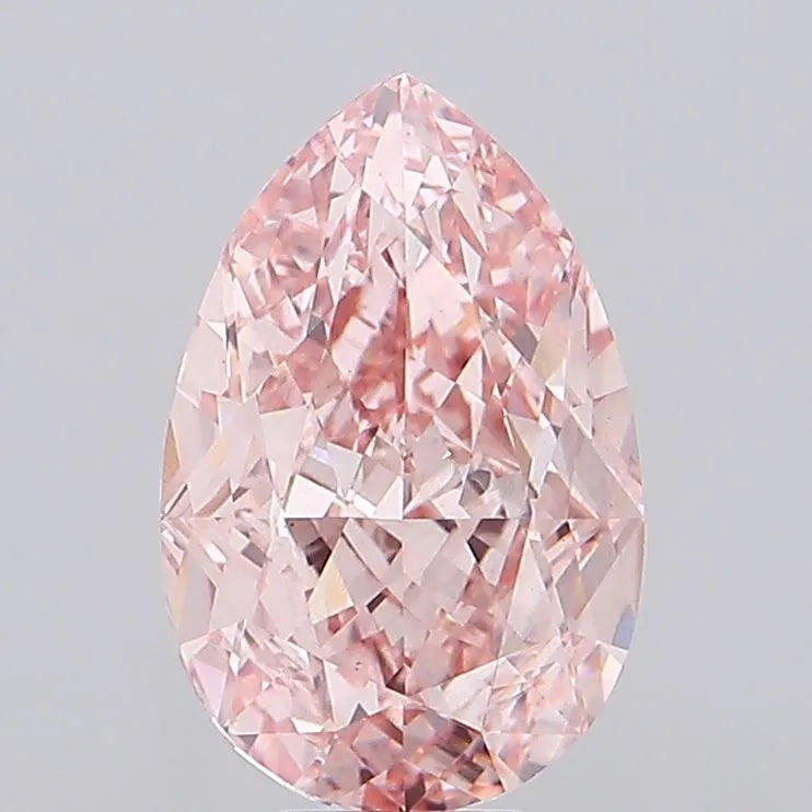 10.51ct Pear Lab Grown Diamond (Colour Fancy Vivid Pink, Clarity VS2, IGI Certified)