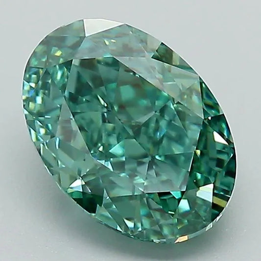 2.01ct Oval Lab Grown Diamond (Colour Fancy Vivid Green, Clarity VVS2, IGI Certified)