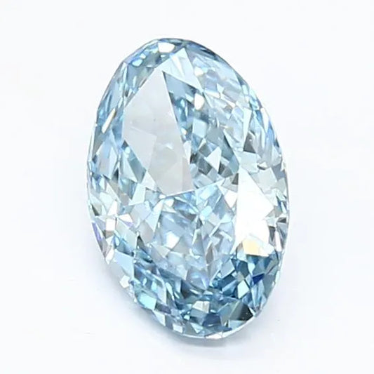 1.05ct Oval Lab Grown Diamond (Colour Fancy Vivid Blue, Clarity VS1, IGI Certified)