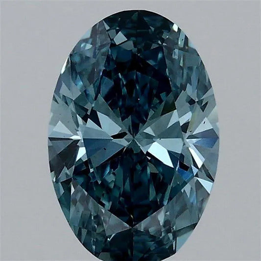 1.00ct Oval Lab Grown Diamond (Colour Fancy Vivid Blue, Clarity VS1, IGI Certified)