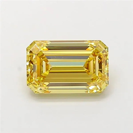 2.00ct Emerald Lab Grown Diamond (Colour Fancy Intense Yellow, Clarity VVS2, IGI Certified)