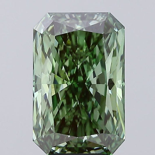 4.99ct Radiant Lab-Grown Diamond (Color: Fancy Vivid Green, Clarity: VS1)