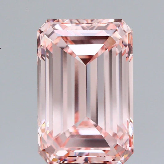 9.00ct Emerald Cut Lab-Grown Diamond (Color: Fancy Intense Pink Clarity: VVS 2)