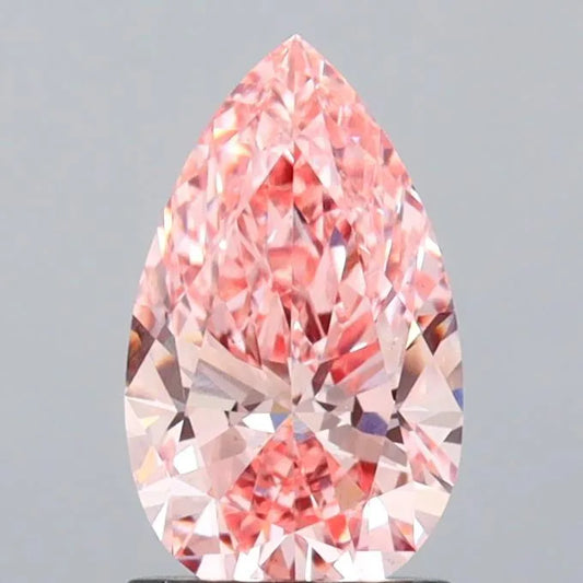 1.51ct Pear Lab Grown Diamond (Colour Fancy Vivid Pink, Clarity VS1, IGI Certified)