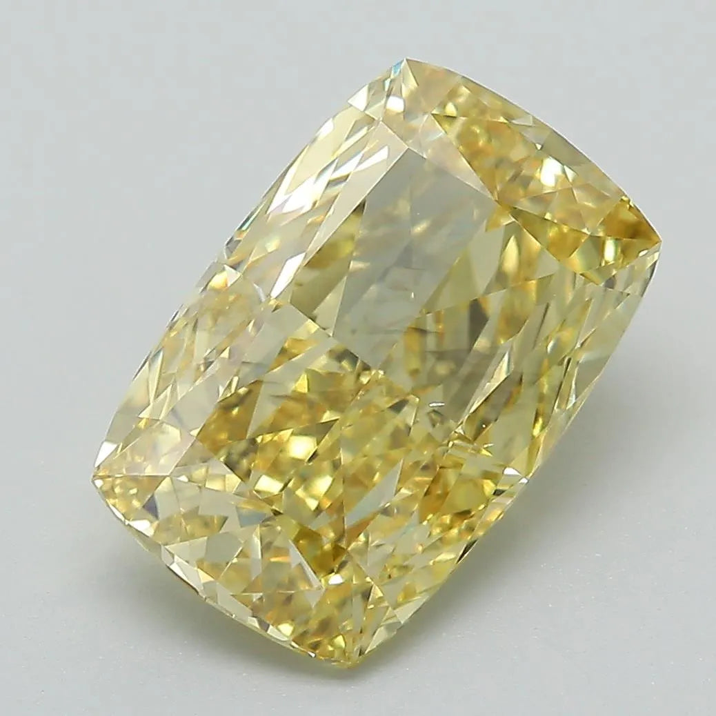 4.02ct Cushion brilliant Lab Grown Diamond (Colour Fancy Vivid Yellow, Clarity VS2, IGI Certified)