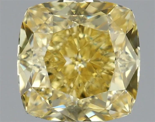 1.74ct Cushion modified Lab Grown Diamond (Colour Fancy Yellow, Clarity VVS2, IGI Certified)