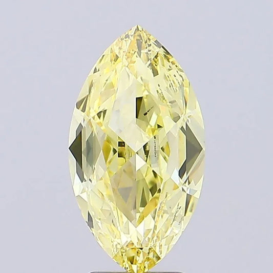 3.01ct Marquise Lab Grown Diamond (Colour Fancy Intense Yellow, Clarity VS2, IGI Certified)