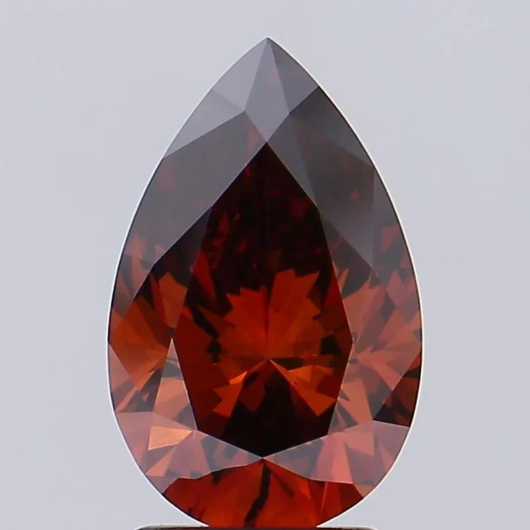 2.22ct Pear Lab Grown Diamond (Colour Fancy Deep Orange, Clarity VS1, IGI Certified)