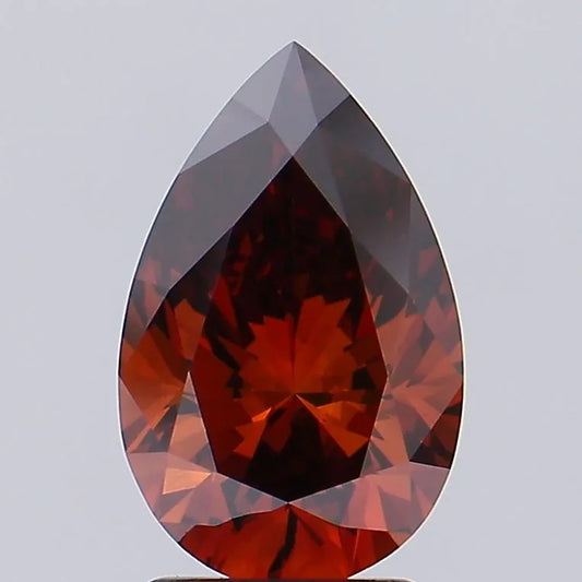 2.22ct Pear Lab Grown Diamond (Colour Fancy Deep Orange, Clarity VS1, IGI Certified)