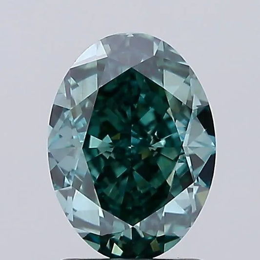 2.19ct Oval Lab Grown Diamond (Colour Fancy Vivid Green, Clarity VS1, IGI Certified)