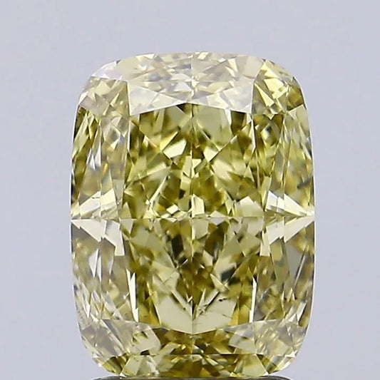 2.35ct Cushion modified Lab Grown Diamond (Colour Fancy Gray Yellow, Clarity VS1, IGI Certified)
