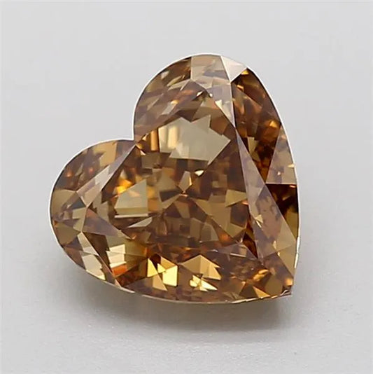 2.00ct Heart Lab Grown Diamond (Colour Fancy Brown, Clarity VVS1, IGI Certified)