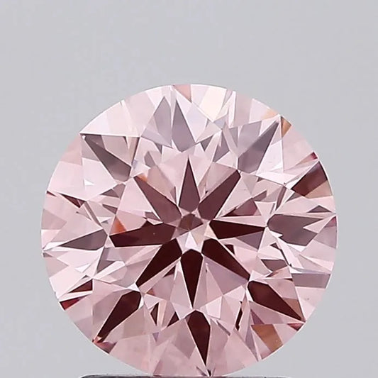 2.00ct Round Lab Grown Diamond (Colour Fancy Vivid Pink, Clarity VS2, Cut ID, IGI Certified)