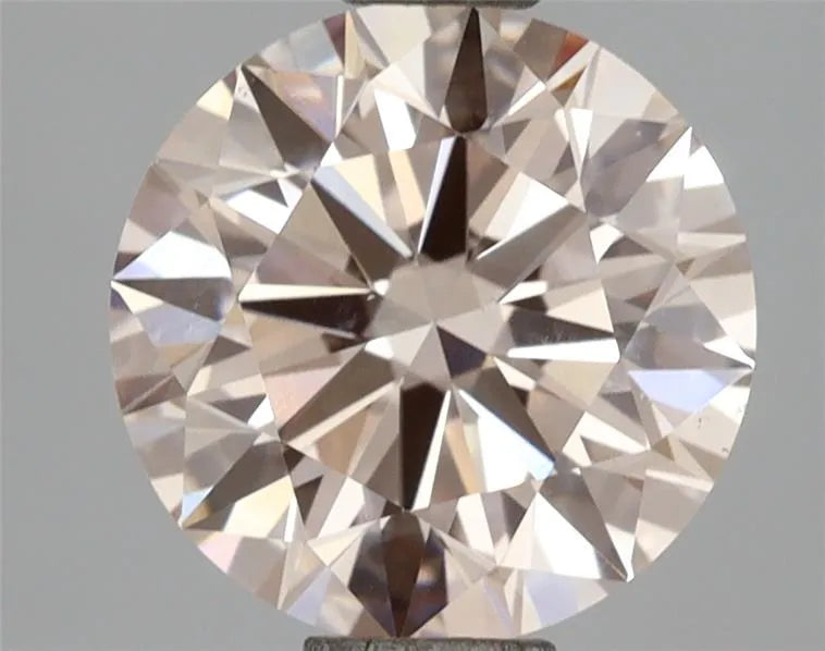 2.00ct Round Lab Grown Diamond (Colour Very Light Brownish Pink, Clarity VS1, Cut ID, IGI Certified)