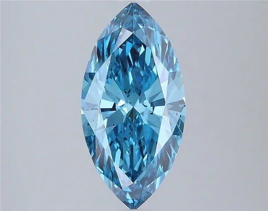 2.01ct Marquise Lab Grown Diamond (Colour Fancy Vivid Blue, Clarity SI1, IGI Certified)