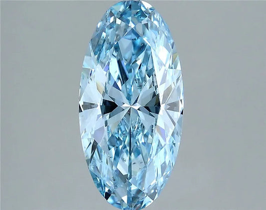2.01ct Oval Lab Grown Diamond (Colour Fancy Vivid Blue, Clarity VS2, IGI Certified)