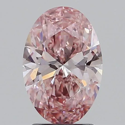 2.01ct Oval Lab Grown Diamond (Colour Fancy Vivid Pink, Clarity VS2, IGI Certified)