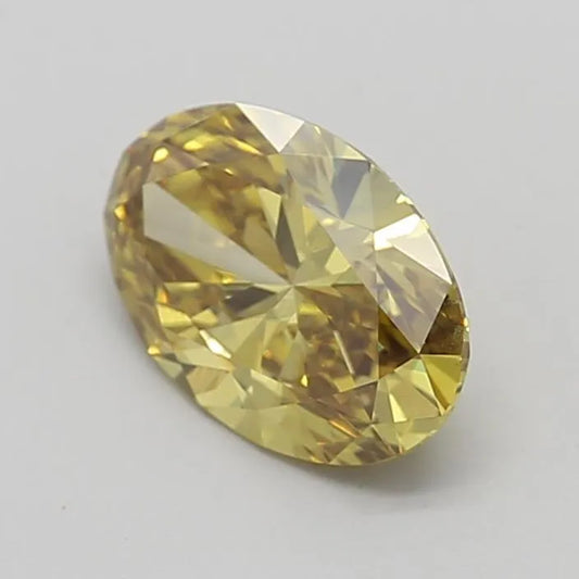 2.02ct Oval Lab Grown Diamond (Colour Fancy Vivid Brownish Yellow, Clarity VS2, IGI Certified)