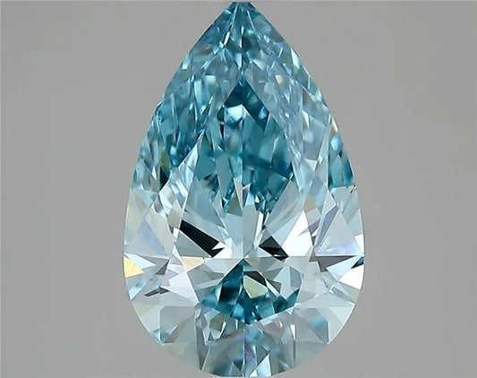 2.02ct Pear Lab Grown Diamond (Colour Fancy Vivid Blue, Clarity VVS2, Cut GD, IGI Certified)