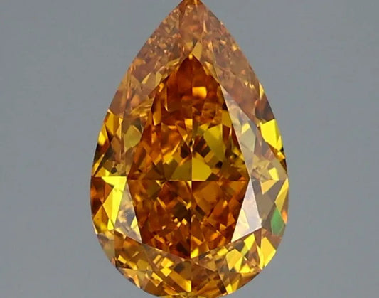 2.02ct Pear Lab Grown Diamond (Colour Fancy Vivid Orangey Yellow, Clarity VVS1, IGI Certified)