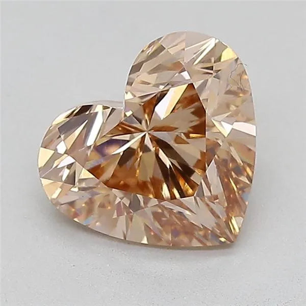 2.04ct Heart Lab Grown Diamond (Colour Fancy Light Brown, Clarity VVS2, IGI Certified)