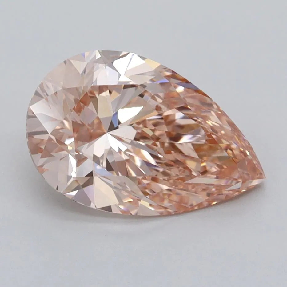 2.05ct Pear Lab Grown Diamond (Colour Fancy Intense Pink, Clarity VVS1, IGI Certified)