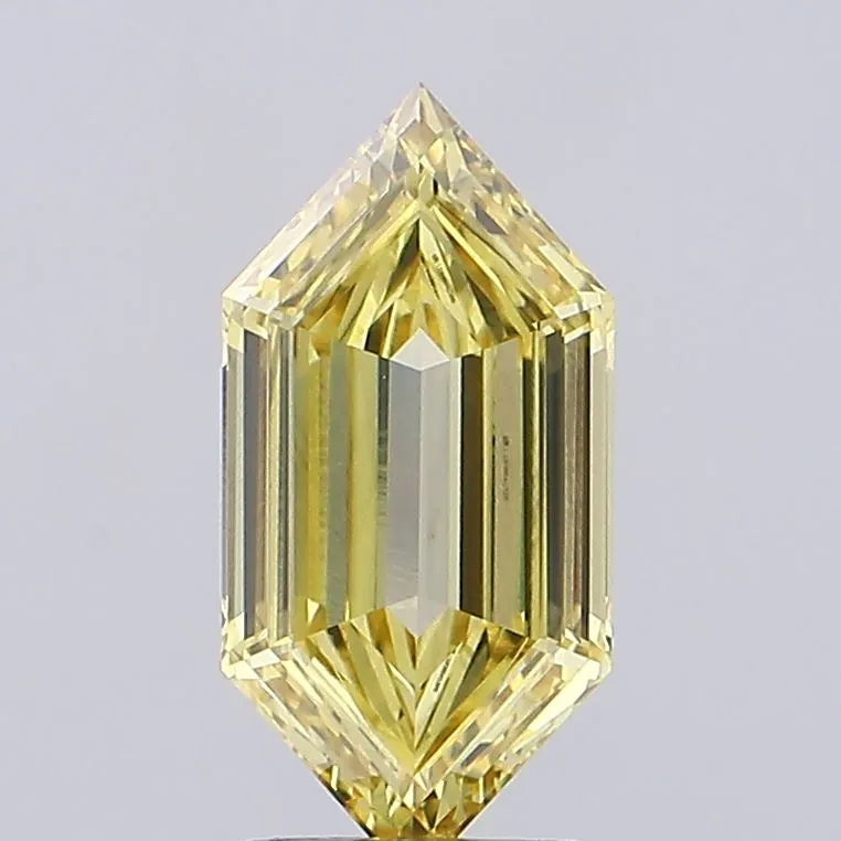 2.14ct Hexagonal Lab Grown Diamond (Colour Fancy Yellow, Clarity VVS2, IGI Certified)