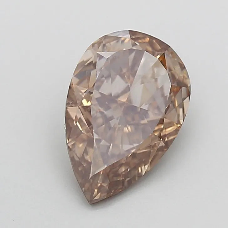 2.15ct Pear Lab Grown Diamond (Colour Fancy Light Brown, Clarity VS1, IGI Certified)