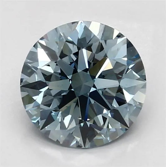 2.17ct Round Lab Grown Diamond (Colour Fancy Vivid Blue, Clarity VS1, Cut ID, IGI Certified)