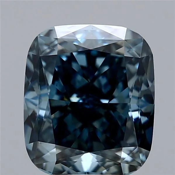 2.30ct Cushion modified Lab Grown Diamond (Colour Fancy Deep Greenish Blue, Clarity VS1, IGI Certified)
