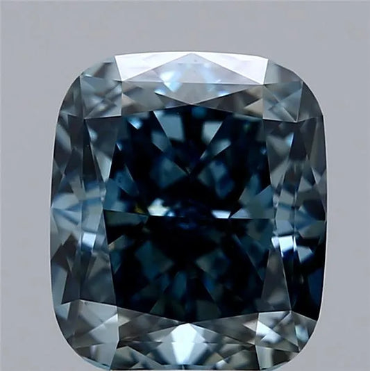 2.30ct Cushion modified Lab Grown Diamond (Colour Fancy Deep Greenish Blue, Clarity VS1, IGI Certified)