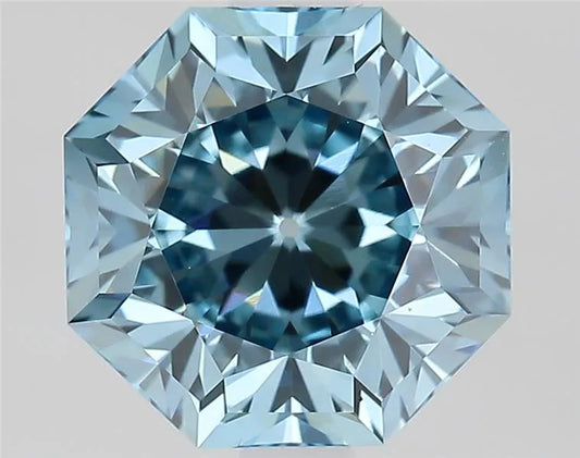2.33ct Octagonal Lab Grown Diamond (Colour Fancy Vivid Blue, Clarity VS1, IGI Certified)