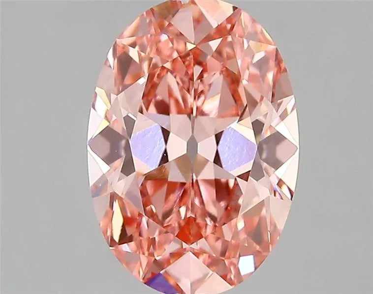 2.36ct Oval Lab Grown Diamond (Colour Fancy Vivid Pink, Clarity VVS1, IGI Certified)