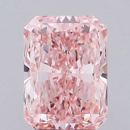 2.40ct Radiant Lab Grown Diamond (Colour Fancy Vivid Pink, Clarity VVS2, IGI Certified)