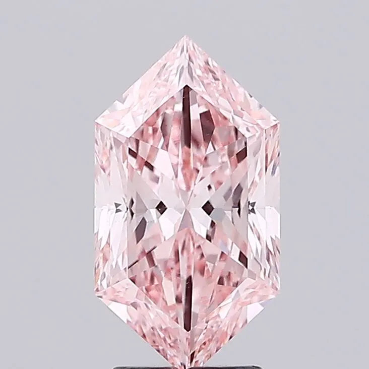 2.50ct Hexagonal Lab Grown Diamond (Colour Fancy Vivid Pink, Clarity VS1, IGI Certified)
