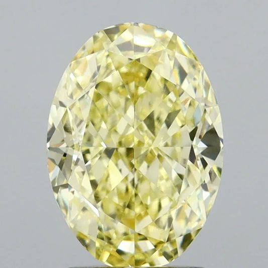 2.50ct Oval Lab Grown Diamond (Colour Fancy Light Yellow, Clarity VVS2, IGI Certified)