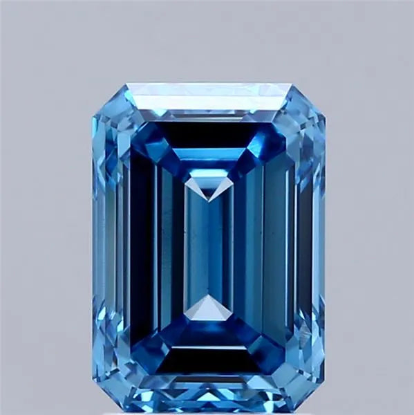 2.51ct Emerald Lab Grown Diamond (Colour Fancy Vivid Blue, Clarity VS1, IGI Certified)
