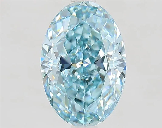 2.52ct Oval Lab Grown Diamond (Colour Fancy Intense Blueish Green, Clarity VS1, IGI Certified)