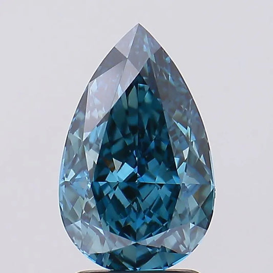 2.53ct Pear Lab Grown Diamond (Colour Fancy Green Blue, Clarity VVS2, Cut GD, IGI Certified)