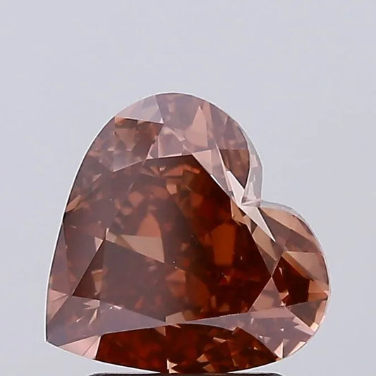 2.54ct Heart Lab Grown Diamond (Colour Fancy Brown, Clarity VVS2, IGI Certified)