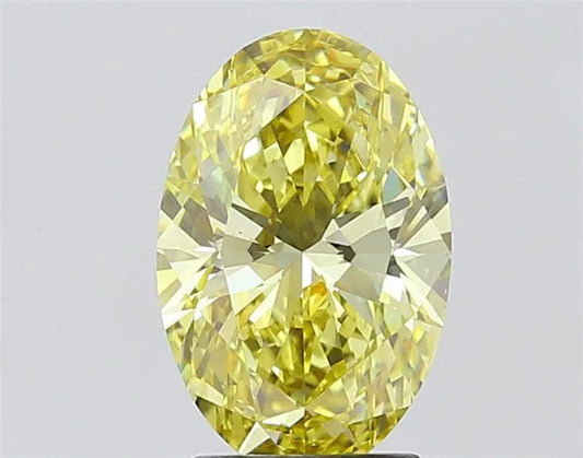 2.55ct Oval Lab Grown Diamond (Colour Fancy Intense Yellow, Clarity VVS2, IGI Certified)