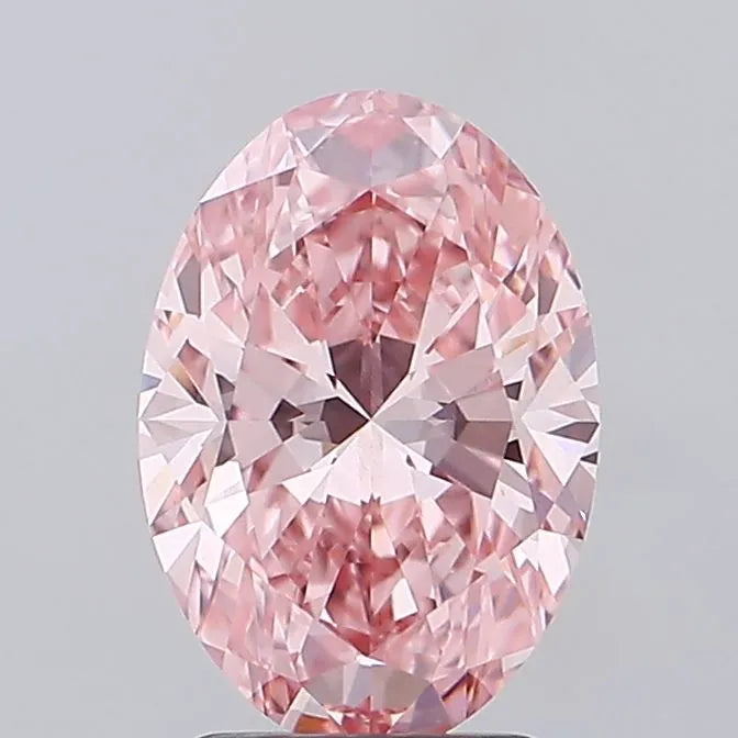 2.56ct Oval Lab Grown Diamond (Colour Fancy Vivid Pink, Clarity VVS2, IGI Certified)