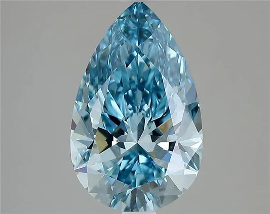 2.56ct Pear Lab Grown Diamond (Colour Fancy Vivid Blue, Clarity VVS2, Cut GD, IGI Certified)