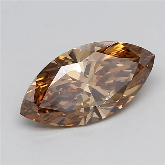2.57ct Marquise Lab Grown Diamond (Colour Fancy Brown, Clarity VS1, IGI Certified)