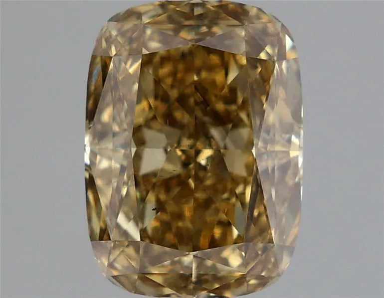 2.64ct Cushion modified Lab Grown Diamond (Colour Fancy Vivid Gray Yellow, Clarity VS2, IGI Certified)