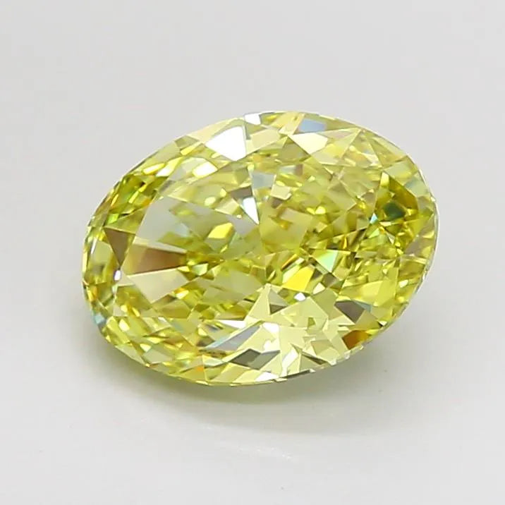 2.67ct Oval Lab Grown Diamond (Colour Fancy Intense Yellow, Clarity VVS2, IGI Certified)