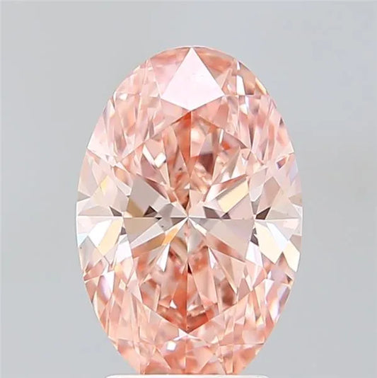 2.69ct Oval Lab Grown Diamond (Colour Fancy Vivid Pink, Clarity VS1, IGI Certified)